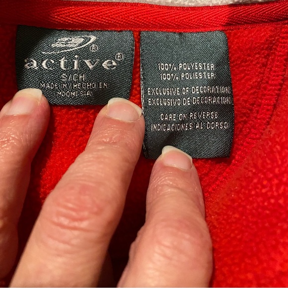 Ohio State Shirt Men’s Small Red Gray Embroidered 1/4 Zip Spellout - Picture 6 of 6